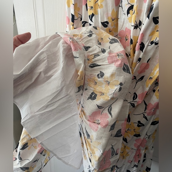 Kate Spade New York Lily Blooms Smocked Multi Floral Pastel Midi Dress - Picture 10 of 15